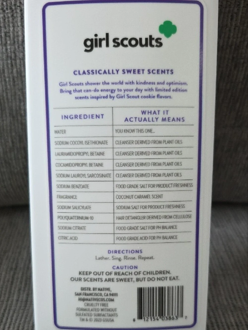 Native Girl Scouts Coconut Caramel Moisturizing Shampoo, New, 2 Bottles, 16.5oz.